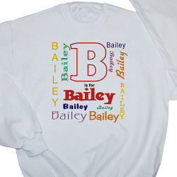 A is for... Personalized Youth Sweatshirt